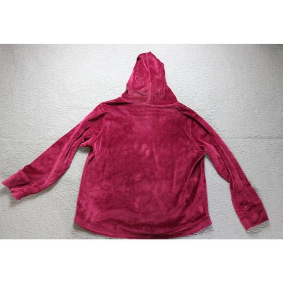 Pajamagram Set Womens L Red Burgundy Velour Velvet Hoodie Loungewear - Picture 4 of 10